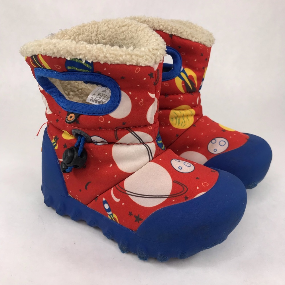 Bogs INFANTS Size 7 Blue Red B-Moc Space Insulated Waterproof Boots Winter Cold